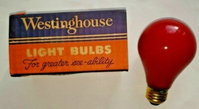 Vtg 1950's Westinghouse Standard Base "Red Light District" 40W Light Bulbs U114