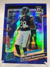2023 PANINI DONRUSS OPTIC TYRIQUE STEVENSON BLUE HYPER ROOKIE CARD BEARS NFL