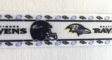 Baltimore Ravens Helmut purple blue yellow white Grosgrain ribbon 7/8"