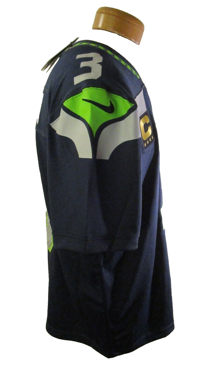 Seattle Seahawks Russell Wilson Blue Mens XXL Nike Jersey NFL for