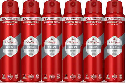 Old Spice ORIGINAL Deo Spray Deodorant Bodyspray Duft in Parfümqualität 6x 150ml