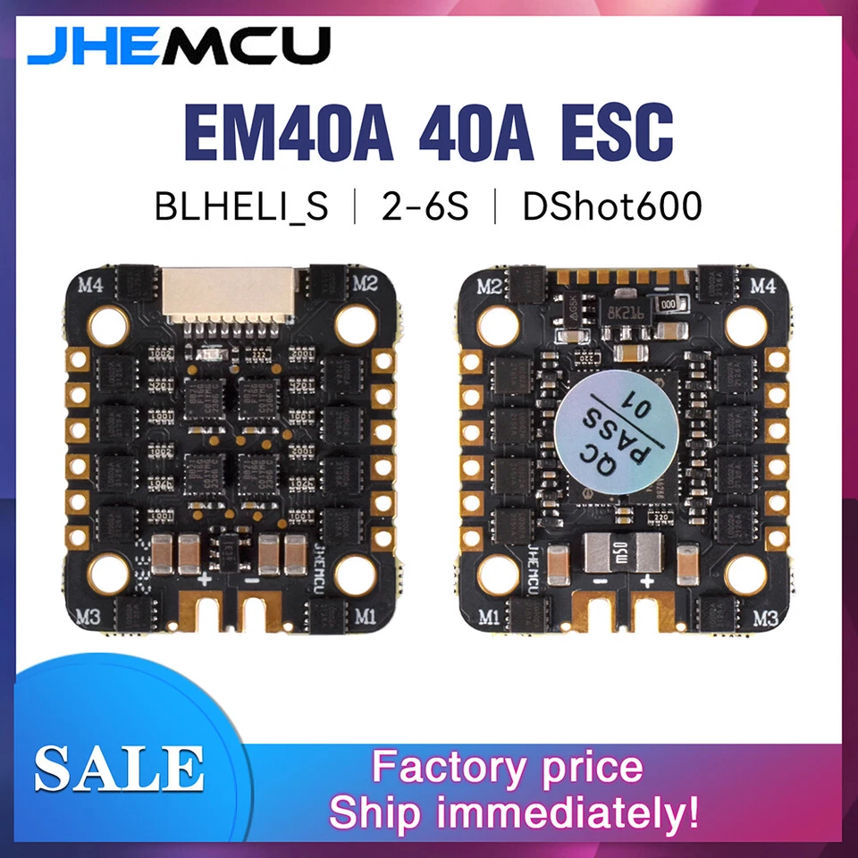 JHEMCU EM40A 40A BLheli_S 4in1 Brushless ESC DShot600 for RC FPV Racing Drone - Image 3 of 4