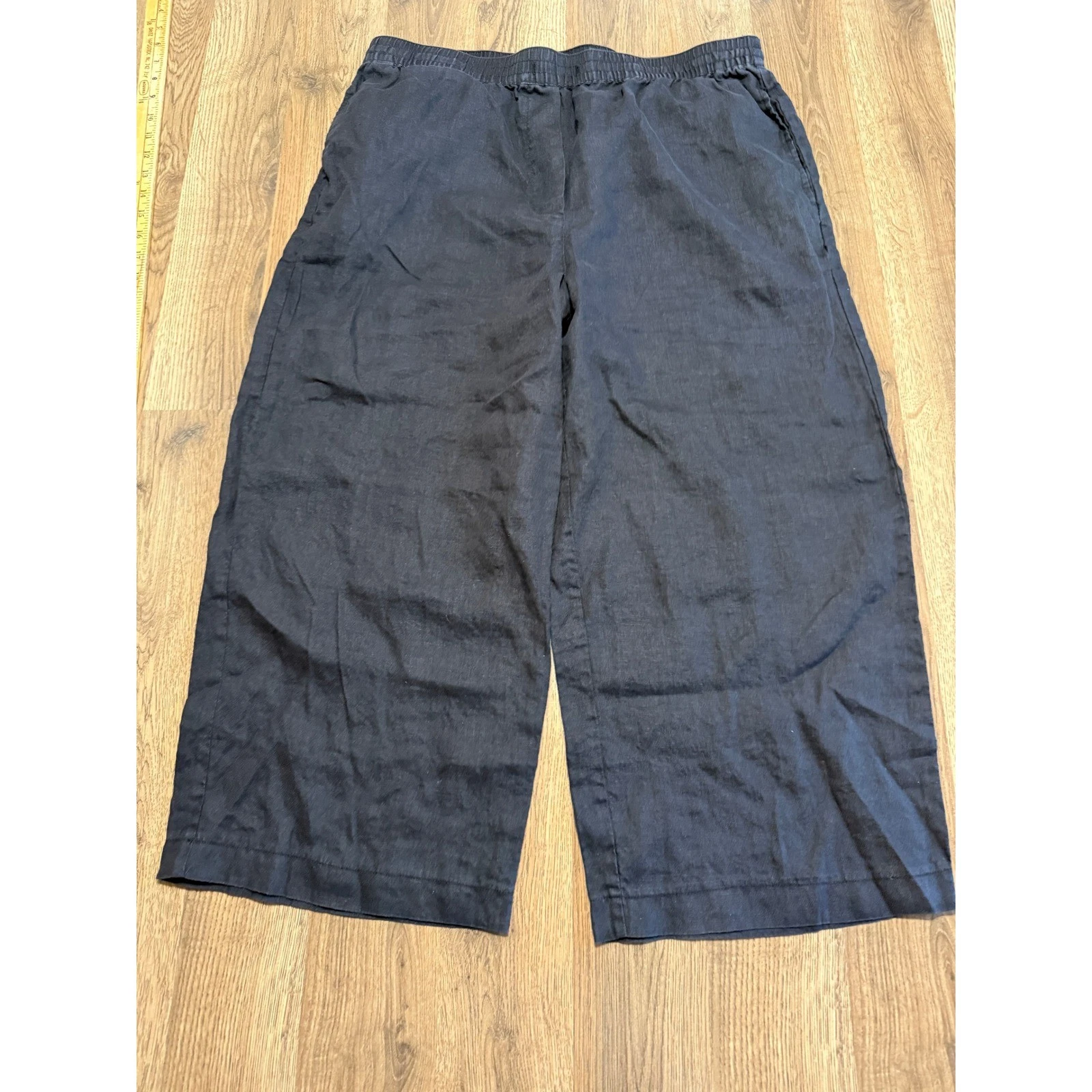 DKNY Pure Pants Womens Large Black Adult Wide Leg Linen Pull On Excellent
Opens in a new window or t