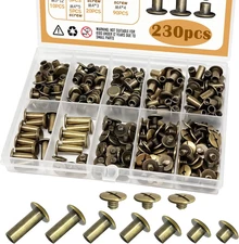 Zdwfdc 115Sets Chicago Screws for Leather Rivet Kit M5*4, 5, 6, 8, 10, 12, 15