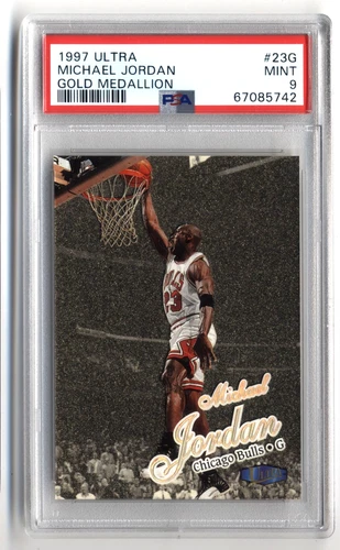1997-98 Fleer Ultra MICHAEL JORDAN Chicago Bulls #23G Gold Medallion PSA 9 HOF