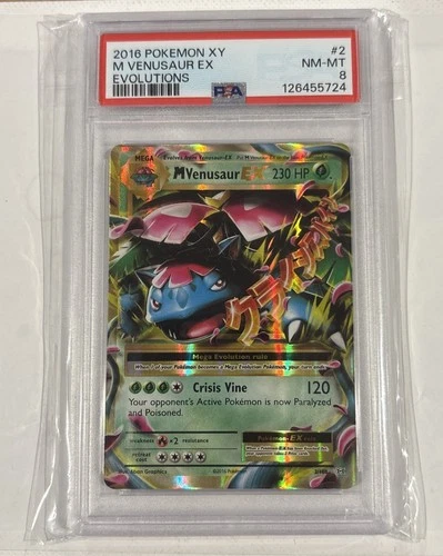 Pokémon TCG M Venusaur EX Ultra Rare Card 2/108 XY: Evolutions. PSA 8