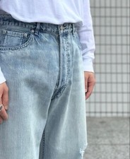 AURALEE FADED LIGHT DENIM WIDE PANTS 30 #QYL1Z6