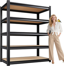 5-Tier Garage Shelving Heavy Duty, 2000LBS Garage Shelves, Adjustable Metal Shel