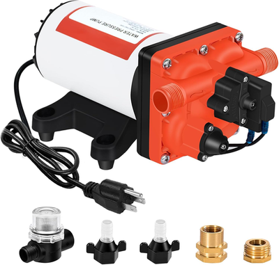 #ad Four Chambers on Demand 110V Water Pressure Pump 5.5GPM 70PsiSelf Priming RV Fr $135.93