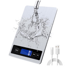 Digitalwaage K&uuml;chenwaage 15 kg 1g Pr&auml;zision Edelstahl LCD 22,5x15,5 cm