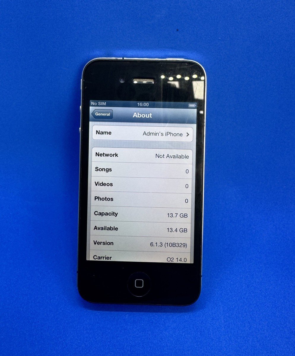 Apple iPhone 4 16GB- Black UNLOCKED with genuine iOS 6.1.3