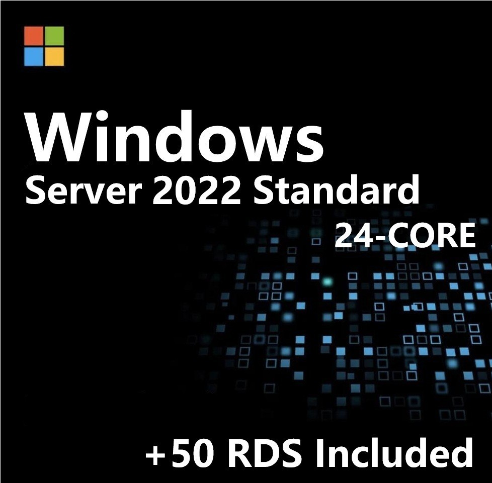 Windows Server 2022 Standard✔ 24-CORE✔ 10 CALs✔ 50 RDS✔ Remote Desktop P73-08346