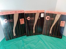 Lot 3 Cameo Stockings Size 8 1/2 2 Medium 1 Short Cafe Brazil Thigh Highs