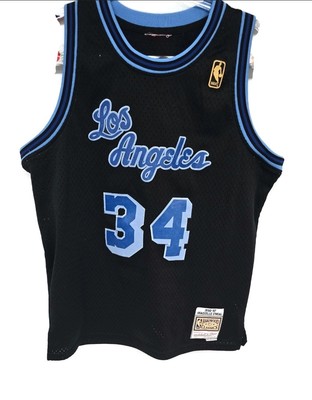 Los Angeles Lakers Jersey Mens Shaquille O'Neal 34 Black Blue