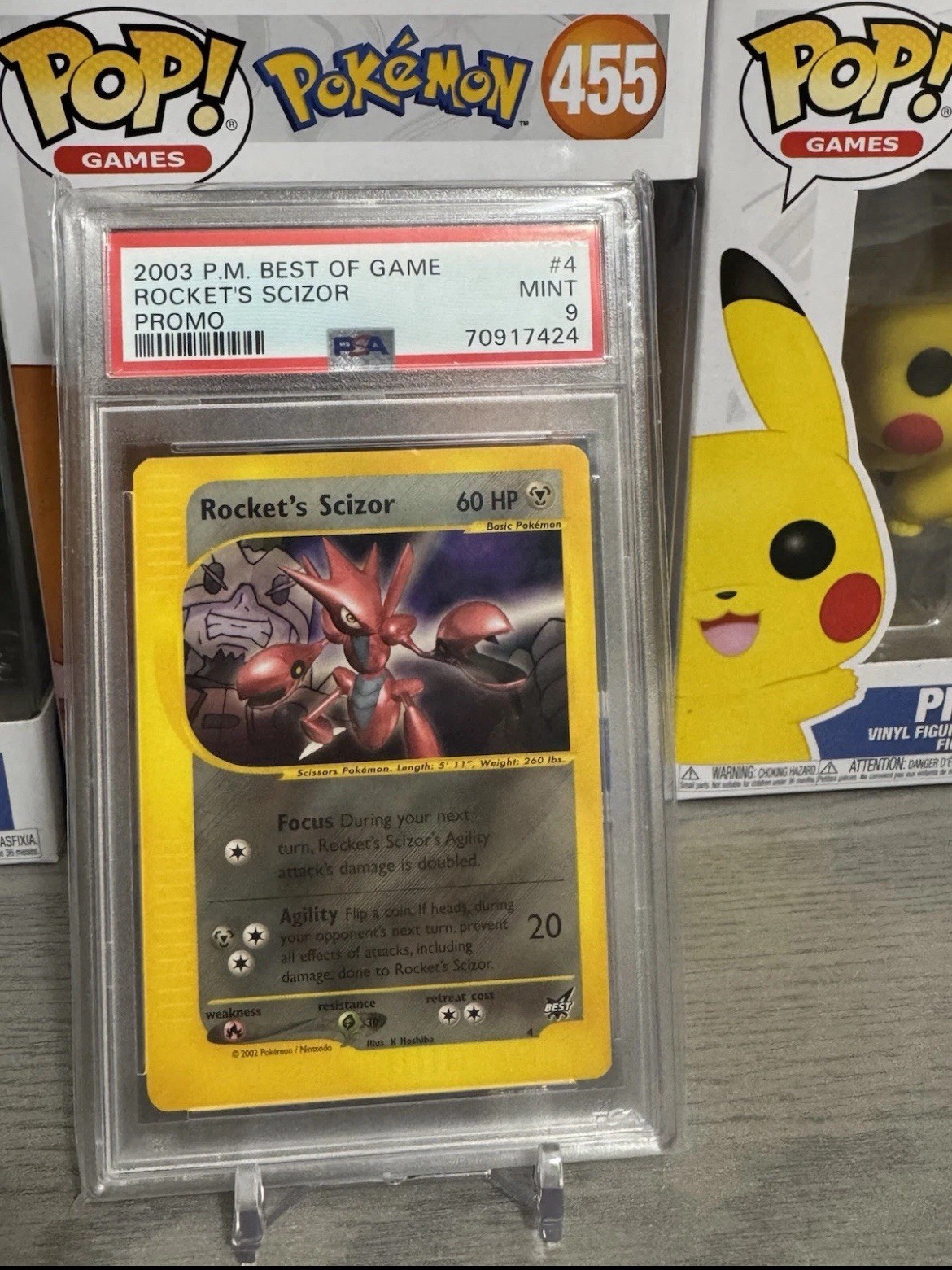 PSA 9 MINT Rocket's Scizor #4 Best of Game Promo Pokemon Card