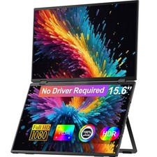 15.6" Portable Monitor Dual Monitor Foldable Screen 1920  1080 with HDMI USB C