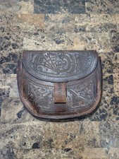 Vintage Leather Bag Purse Tooled Leather Western Leather Decor