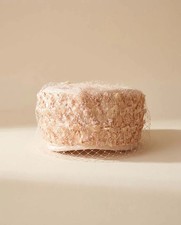 1950s Blush Pink Veiled Cocktail Hat Ribbon Trim Mid Century Half Hat Vintage