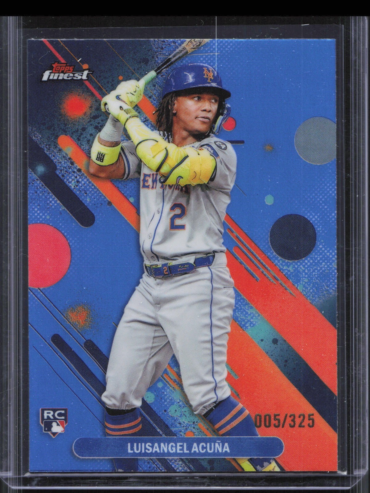 2025 Topps Finest Luisangel Acuna #52 Rookie Sky Blue Refractor /325