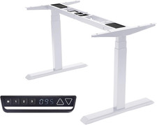 Electric Height Adjustable Dual Motor Standing Desk Frame - White