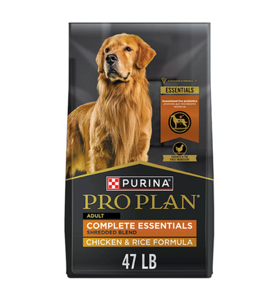 Purina Pro Plan Complete Essentials Adult Dog Food Chicken Rice 47LB Bag