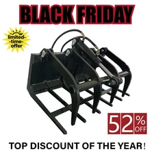 NEW AGT 39in Mini Skid Steer Grapple Rake Loader Wood Grapple Attachment M-HGB