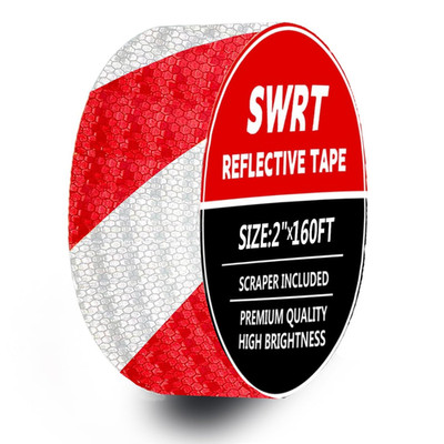 SWRT 2 Inch X 160 FT Reflective Tape Outdoor Waterproof Red & White Reflective S