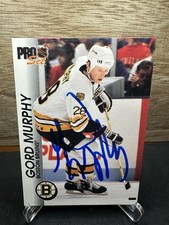 1992-93 Pro Set #11 Gord Murphy Boston Bruins Hockey Card In-Person ON-CARD AUTO