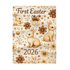 First Easter Bunny Floral Baby Blanket Newborn Shower Gift Soft