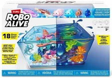 Light Up Aquarium Set 18-Piece Includes 2 Fish 2 Turtles & 2 Axolotl Robo Alive