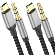 USB C to Aux Cable 3.3ft, 2Pack Type C to 3.5mm Audio Cable Braided USBC AUX ...