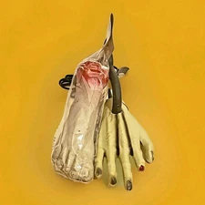 Severed  Bloody Zombie Foot & Hand Life Size Realistic Haunted House Props New 