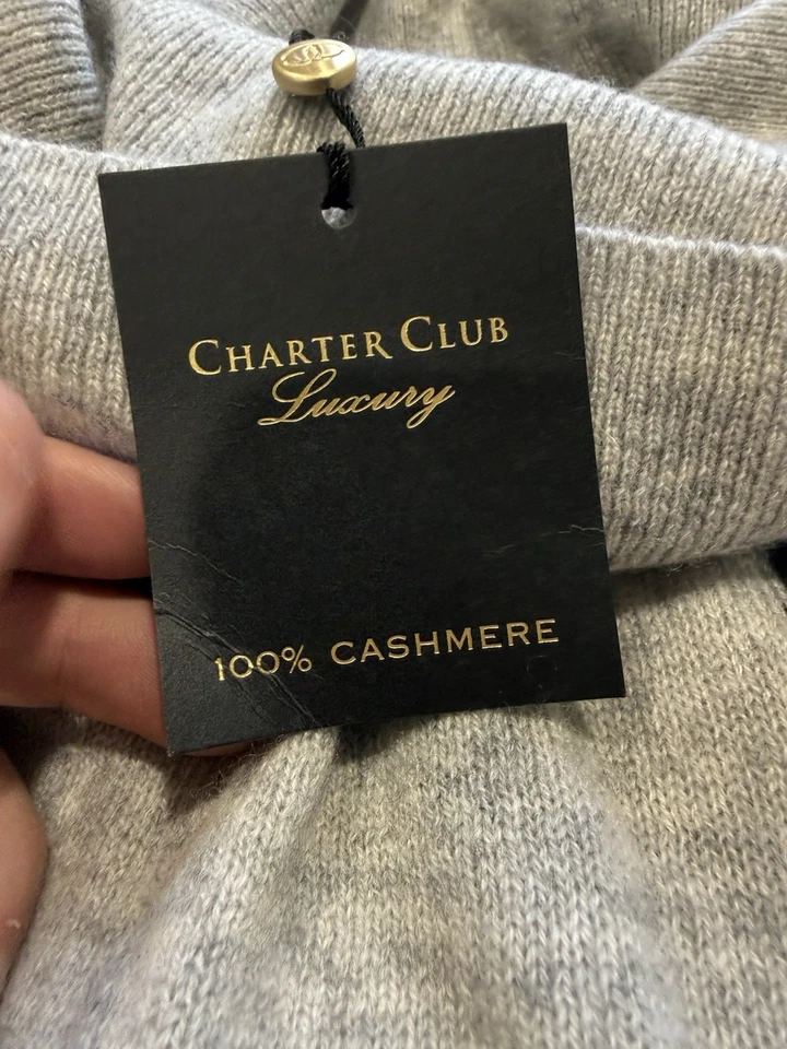 Poncho chal Charter Club para mujer talla 2x/3x cuello alto 100 % cachemir a rayas Foto 4 de 4