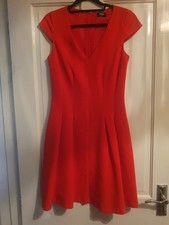 Oasis Red Structured Evening Dress Size 8 Worn Once Great Condition