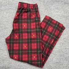 Polo Ralph Lauren Pajama Pants Mens L Red Black Pony Logo Sleepwear Plaid Cotton