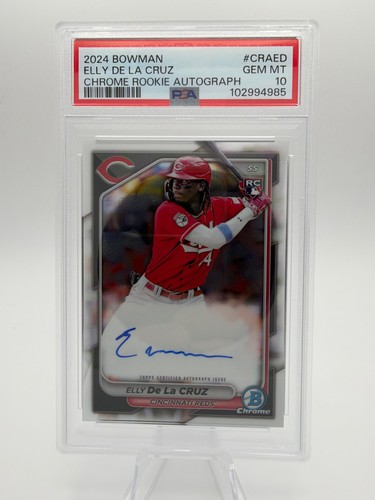 2024 Bowman Elly De La Cruz Chrome Auto RC #CRA-ED Reds PSA 10 GEM MINT Rookie