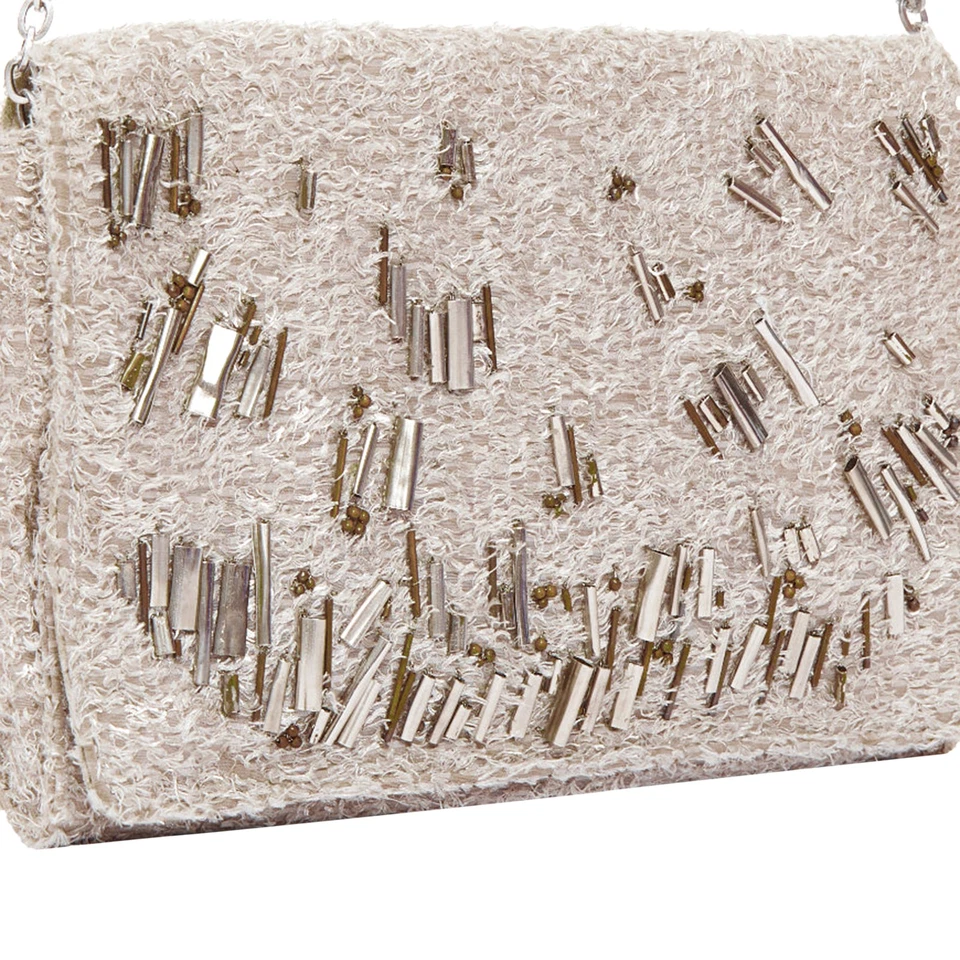 Женский складной клатч Theyskens Theory Embellished Lurex Appique серый один размер - Изображение 3 из 4