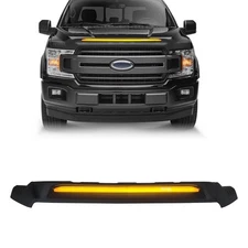 Hood Shield Compatible with Ford F-150 2015-2017, Black Stone & Bug Deflector