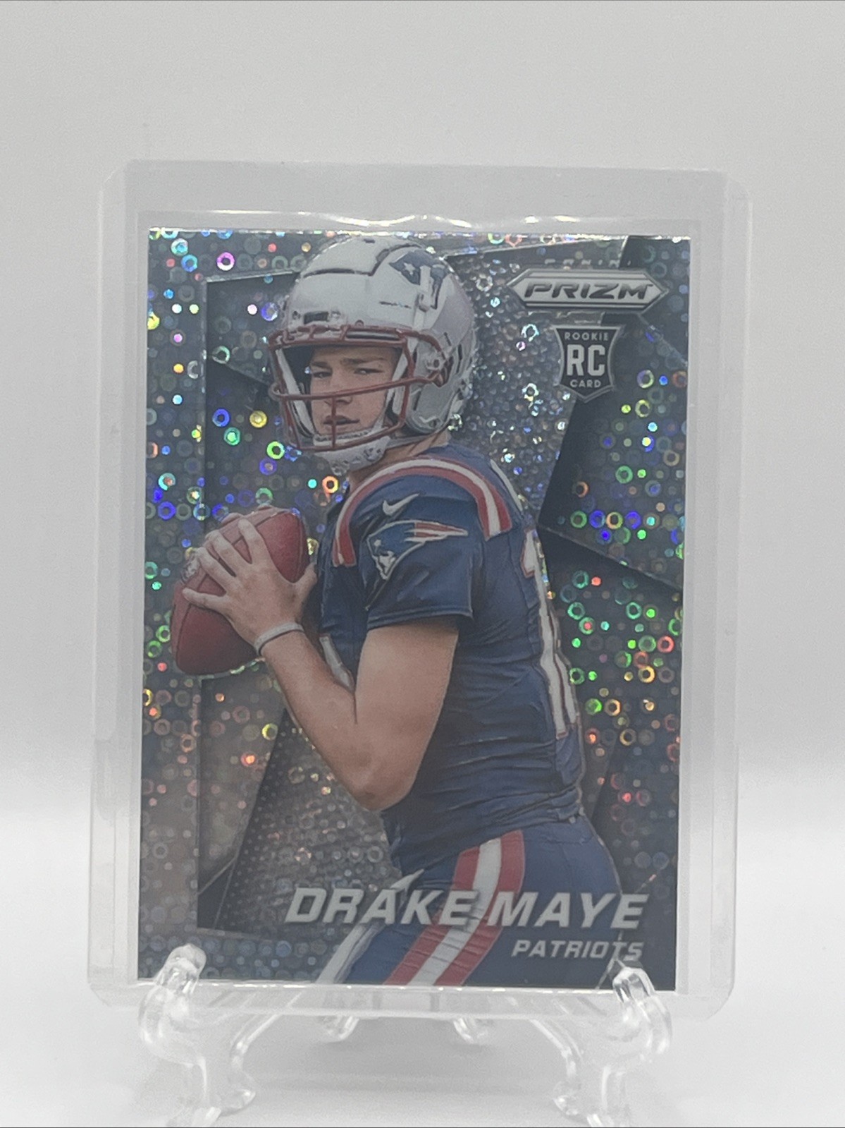 2024 Prizm DRAKE MAYE Flashback No Huddle Throwback Disco #10 Rookie RC Patriots