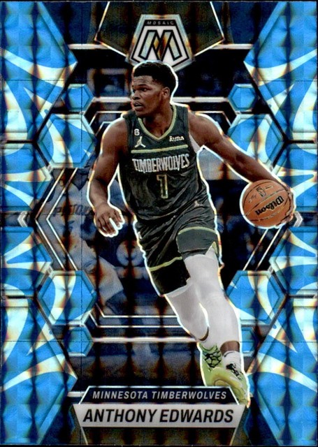 2022-23 Panini Mosaic - Anthony Edwards #26 Reactive Blue Mosaic Prizm