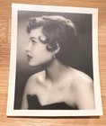 Beautiful Woman Antique Photo Studio 3.5”x 2 3/4” Short Hair Shoulders