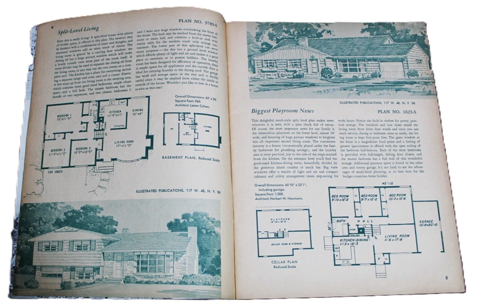 ILLUSTRATED RANCH HOMES  PUBLICATION OF HOUSE DESIGNS PLANS 1958 ISSUE NO.12 - Image 4 of 4