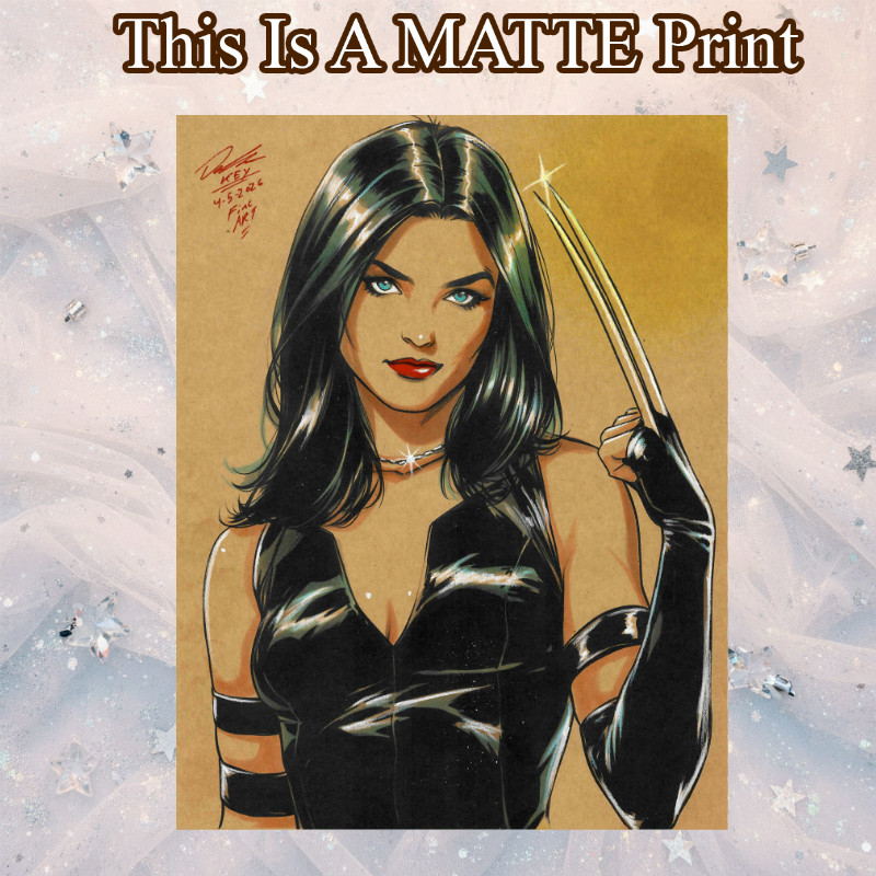 X-23 Color Illustration Mixed Media Fine Art Print 8.5x11 - Keyeske