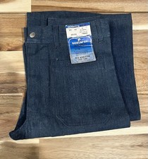 Vintage Seafarer Jeans Mens 28X32 Blue Bell Bottom Navy Dungaree Talon Zip Pants