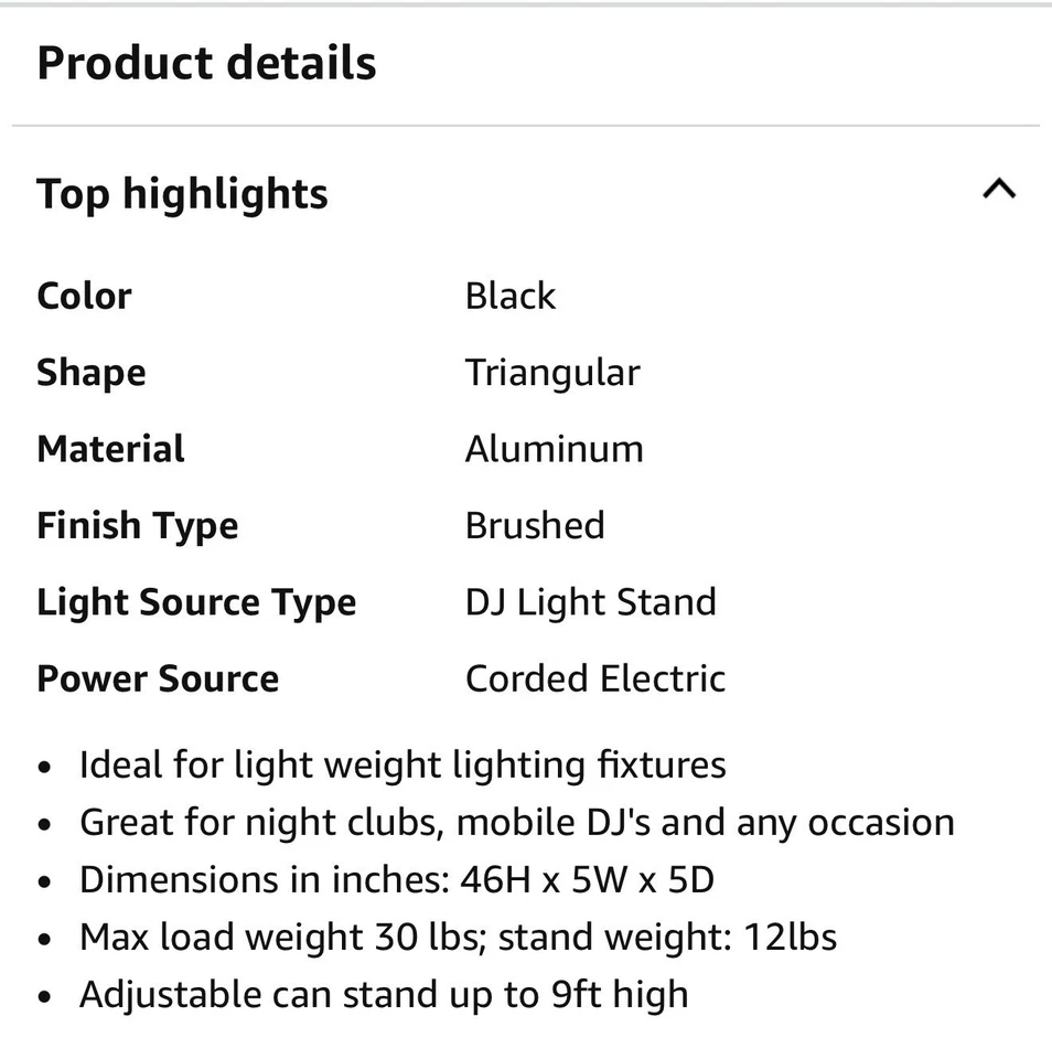 T Bar Light Stand American Dj T-Bar Stand - Image 2 of 2