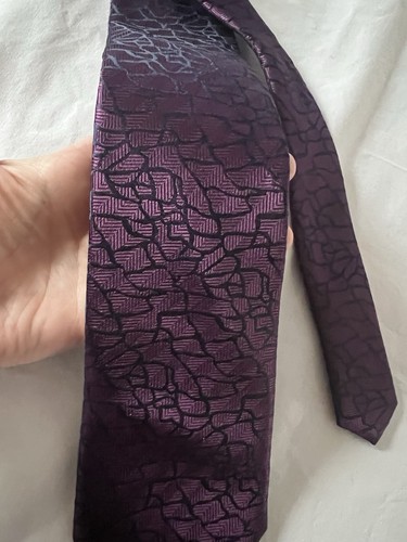 Hi-Tie Mens Collection Italian Purple Silk Neck Tie 30" x 3"