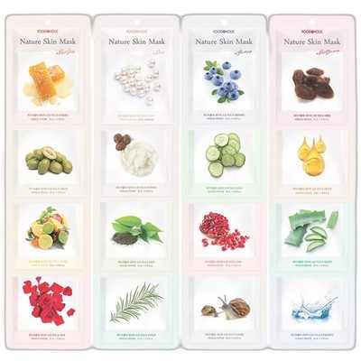 Korean Beauty Foodaholic Nature Skin Mask 100pcs 16 Types Sheet Mask Set