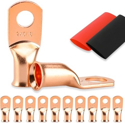 Battery Cable Ends 2 Gauge Wire Connectors 5 16 Copper Lug Size: 2AWG*5/16(M8)