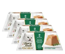 (4 Pack) Purina Fancy Feast Gems Mousse Cat Food, Chicken & Gravy, (2)2 oz Tubs