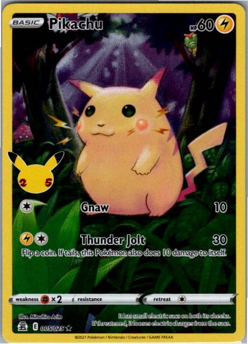 Pikachu 005/025 Holo Rare Celebrations Pokemon Near Mint